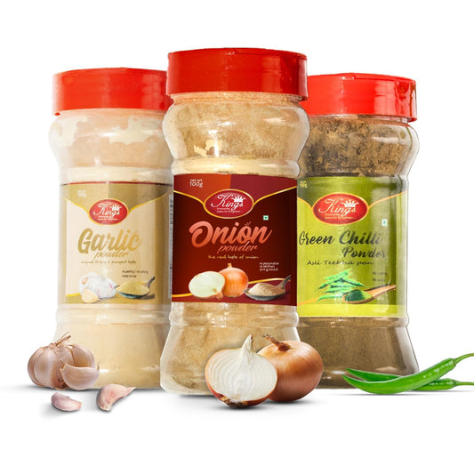 Kings Garlic, Onion and Ginger Powder Combo-300 Grams