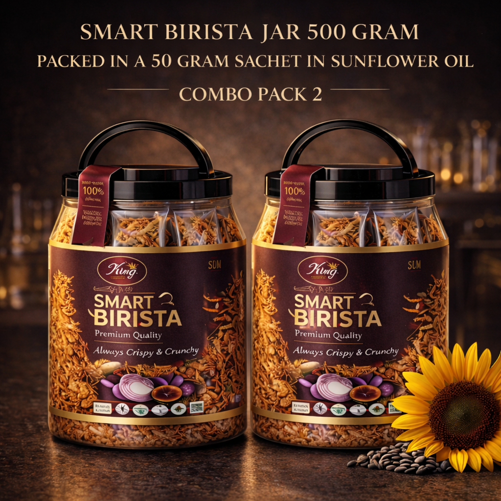 SMART BIRISTA JAR 500 GRAM  PACKED IN A 50 GRAM SACHET IN SUNFOWER OIL COMBO PACK 2